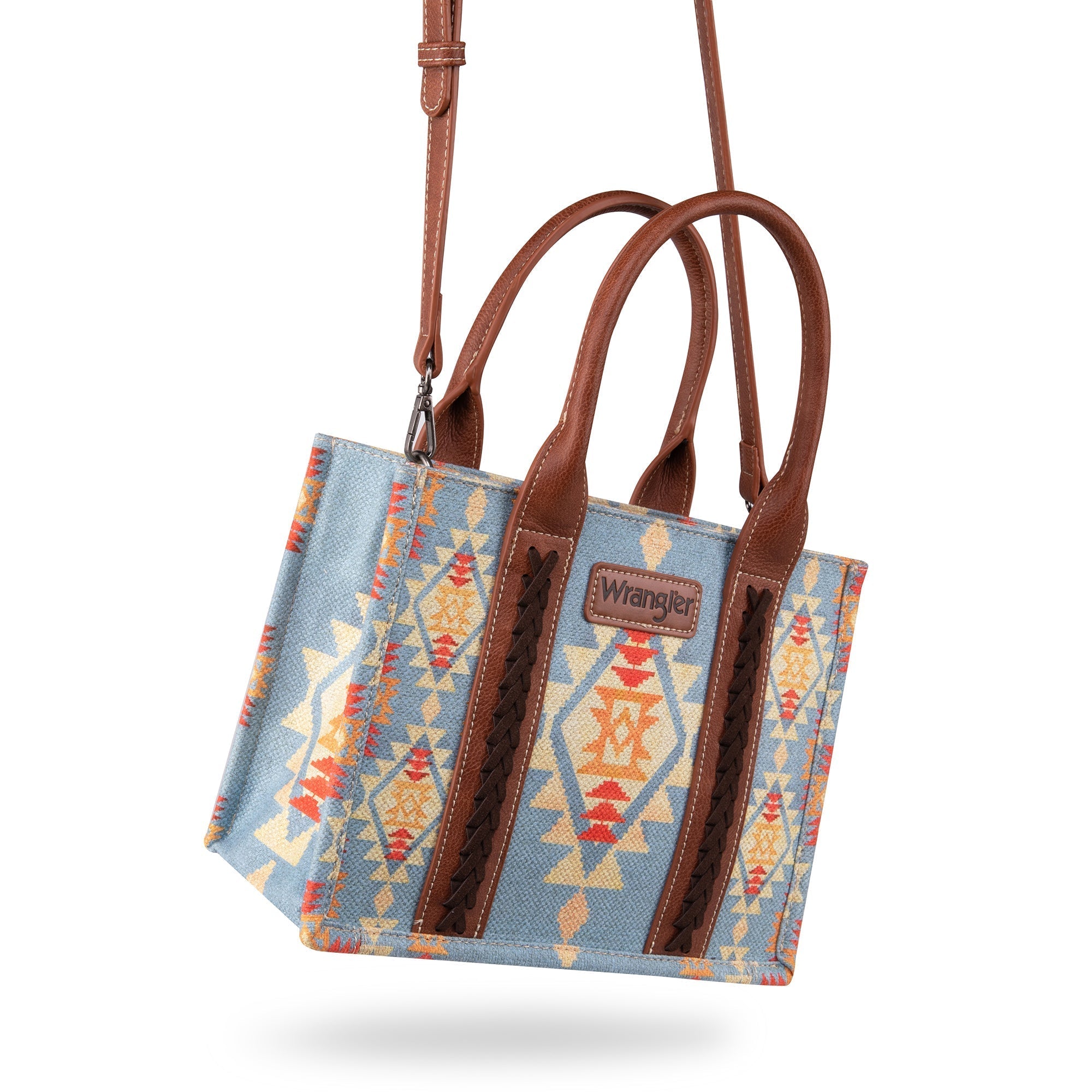 WG2202-8120S Wrangler Southwestern Print Small Canvas Tote/Crossbody ...