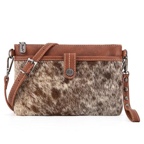 WG84-181 Wrangler Hair-On Cowhide Collection Crossbody - Brown