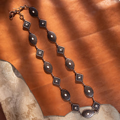 CB-1001  Rustic Couture  Western Stone Concho Link Chain Belt