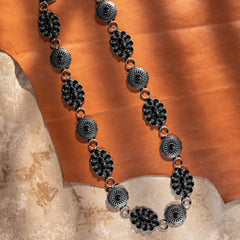 CB-1010  Rustic Couture  Western Squash Blossom Concho Link Chain Belt