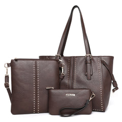 MWC3-1002  Montana West 3PCs Set Tote/Crossbody/Wallet - Coffee