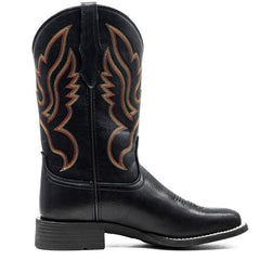 PLT-703603  Western Women's Embroidered Wide Toe Cowgirl Vegan Leather Boots