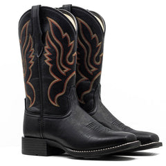 PLT-703603  Western Women's Embroidered Wide Toe Cowgirl Vegan Leather Boots