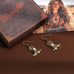 WGE-2000G  Wrangler Boot Drop Earrings - White