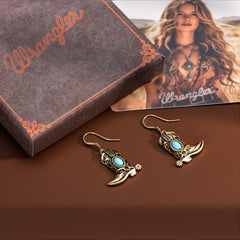 WGE-2000G  Wrangler Boot Drop Earrings - Turquoise