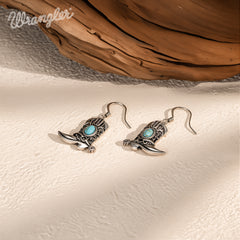 WGE-2000S  Wrangler Boot Drop Earrings - Turquoise