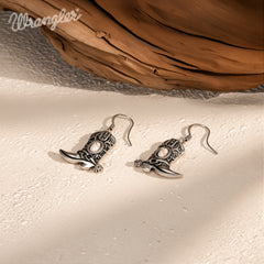 WGE-2000S  Wrangler Boot Drop Earrings - White
