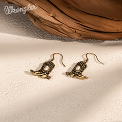 WGE-2000G  Wrangler Boot Drop Earrings - White