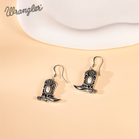 WGE-2000S  Wrangler Boot Drop Earrings - White
