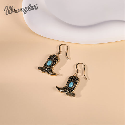 WGE-2000G  Wrangler Boot Drop Earrings - Turquoise