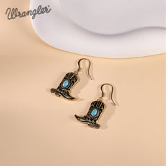 WGE-2000G  Wrangler Boot Drop Earrings - Turquoise