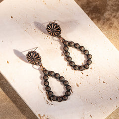 ER-1002 Rustic Couture's  Navajo Tear Drop Earring - By Dozen