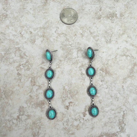 ER221115-04  Four Tiers Natural Stone Dangle Earring