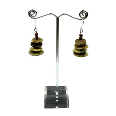 ERZ220905-4-9  Flat Nature Stone Dangle Earring