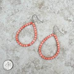 ERZ221025 coral teardrop hoop Earrings
