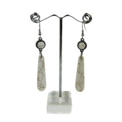 ERZ221125-08-12   2.5 Inches Natural Stone Teardrop Earring