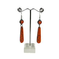 ERZ221125-08-12   2.5 Inches Natural Stone Teardrop Earring