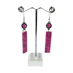 ERZ221125-13-17  Natural Stone Long Bar Dangle Earring