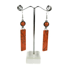 ERZ221125-13-17  Natural Stone Long Bar Dangle Earring