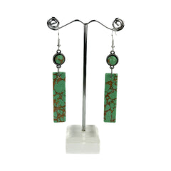 ERZ221125-13-17  Natural Stone Long Bar Dangle Earring