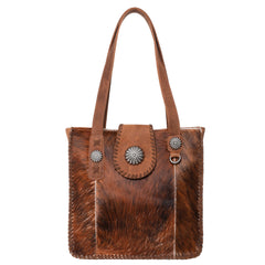MWL-6033  Montana West Genuine Leather Hair-On Cowhide Tote - Brown