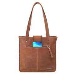 MWL-6033  Montana West Genuine Leather Hair-On Cowhide Tote - Brown