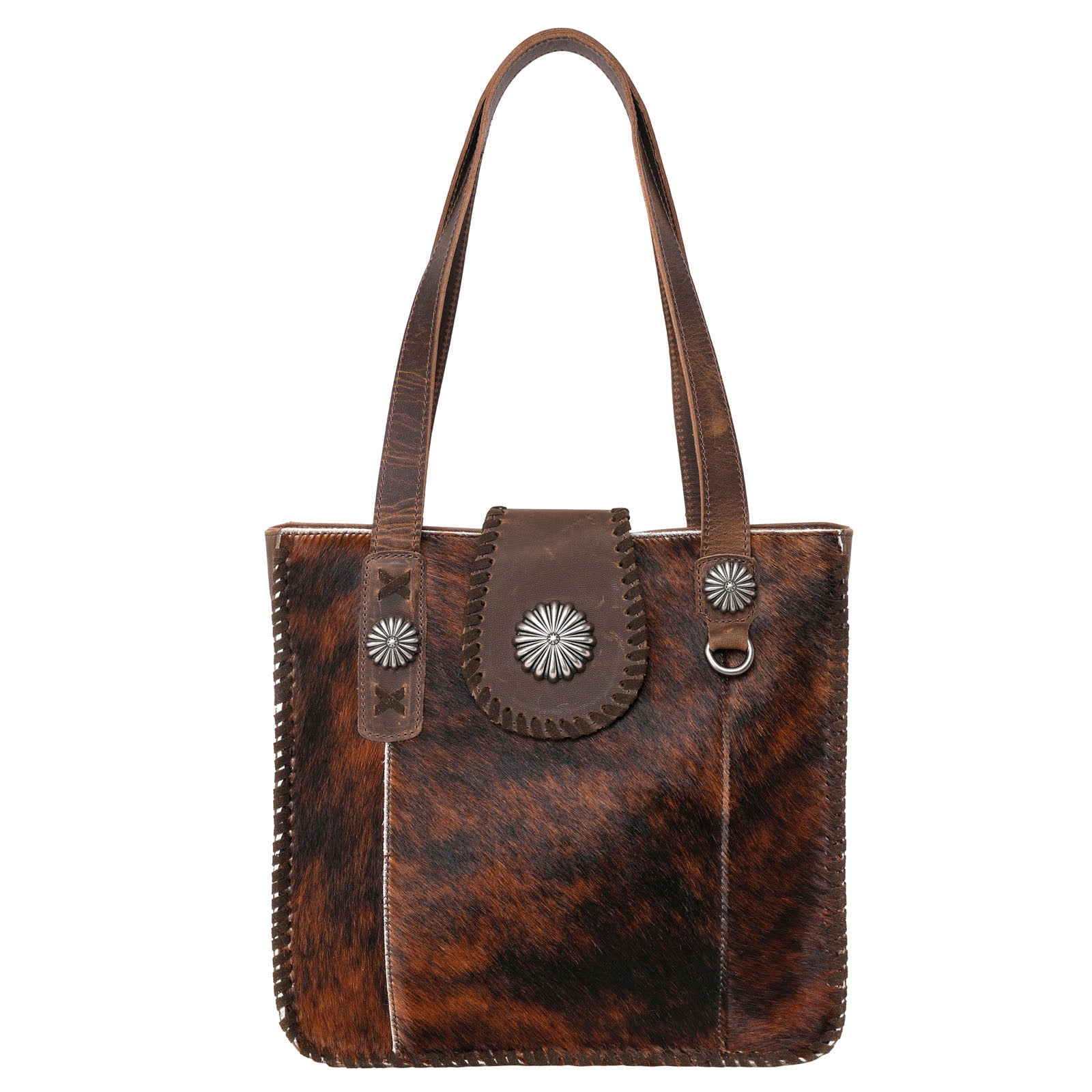 MWL-6033 Montana West Genuine Leather Hair-On Cowhide Tote Coffee
