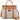LEE50-001TN Lee Canvas and Leather Flap Satchel Bag - Tan