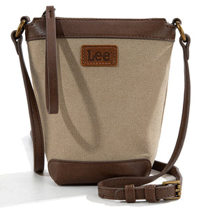 LEE50-002CF Lee Canvas Bucket Crossbody Bag - Coffee