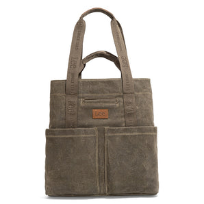 LEE51-008DGN Lee Washed Canvas Utility Tote Bag - Dark Green