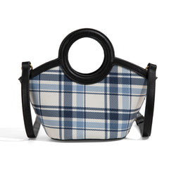 LEE54-003  LEE Plaid Canvas Top Handle Small Tote/Crossbody