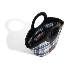 LEE54-003  LEE Plaid Canvas Top Handle Small Tote/Crossbody