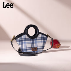 LEE54-003  LEE Plaid Canvas Top Handle Small Tote/Crossbody