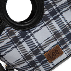 LEE54-003  LEE Plaid Canvas Top Handle Small Tote/Crossbody