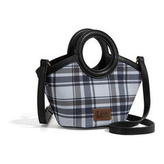 LEE54-003  LEE Plaid Canvas Top Handle Small Tote/Crossbody