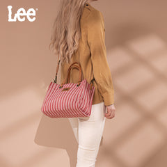 LEE55-001  LEE Striped Collection Canvas Carry-All Tote Bag
