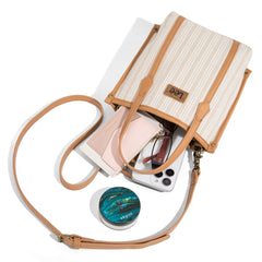 LEE55-002    LEE Stripe Collection Small Tote/Crossbody