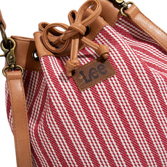 LEE55-006    LEE Stripe Collection Drawstring Bucket Crossbody Bag
