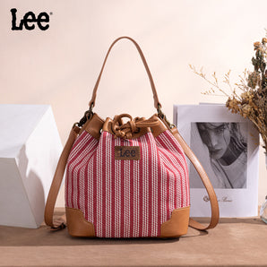 LEE55-006 Lee Stripe Collection Drawstring Bucket Crossbody Bag