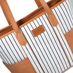 LEE56-002    LEE Stripe Collection Shoulder Denim Canvas Tote Bag