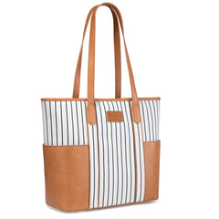 LEE56-002    LEE Stripe Collection Shoulder Denim Canvas Tote Bag