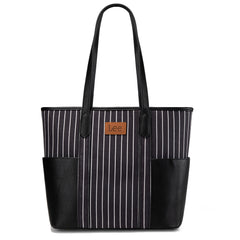 LEE56-002    LEE Stripe Collection Shoulder Denim Canvas Tote Bag