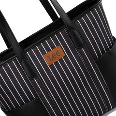 LEE56-002    LEE Stripe Collection Shoulder Denim Canvas Tote Bag