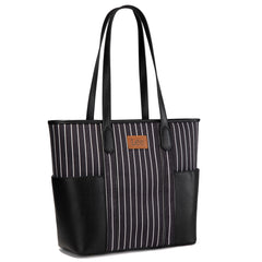 LEE56-002    LEE Stripe Collection Shoulder Denim Canvas Tote Bag