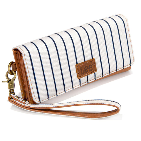 LEE56-004   Lee Striped Collection Trifold Wallet/Wristlet