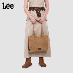 LEE63-001    LEE  Denim Canvas Tote Bag/Shoulder Bag - Brown