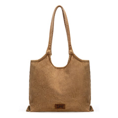 LEE63-001    LEE  Denim Canvas Tote Bag/Shoulder Bag - Brown