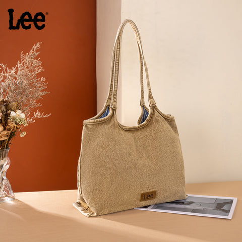 LEE63-001    LEE  Denim Canvas Tote Bag/Shoulder Bag - Light Brown