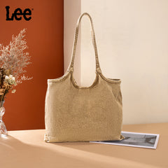 LEE63-001    LEE  Denim Canvas Tote Bag/Shoulder Bag - Light Brown