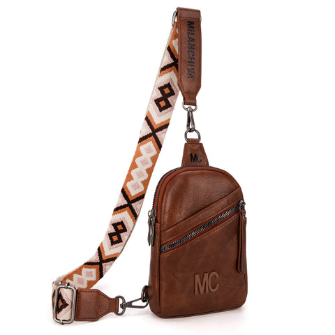 MC-3352  Milan Chiva  Sling Bag/Crossbody/Chest Bag - Brown